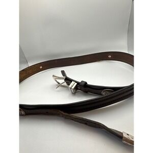 Vintage 1995 US Army Concho Leather Ranger Belt Brown 48 inches in length